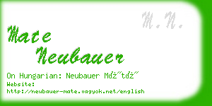 mate neubauer business card